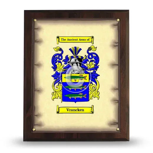 Vrancken Coat of Arms Plaque