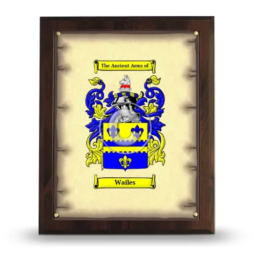 Wailes Coat of Arms Plaque