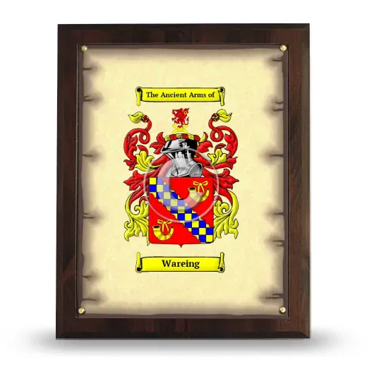 Wareing Coat of Arms Plaque