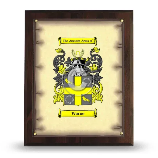 Warne Coat of Arms Plaque