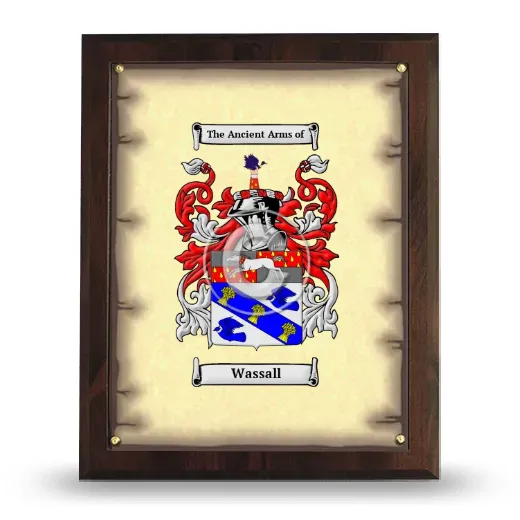 Wassall Coat of Arms Plaque