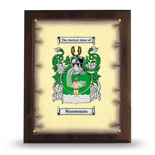 Wasserman Coat of Arms Plaque