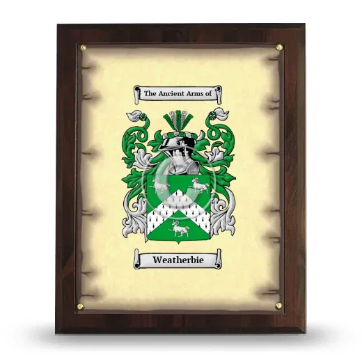 Weatherbie Coat of Arms Plaque
