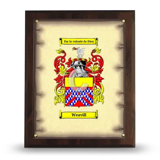 Weavill Coat of Arms Plaque