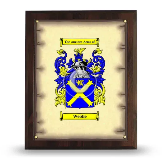 Weblie Coat of Arms Plaque