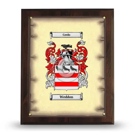 Weddon Coat of Arms Plaque