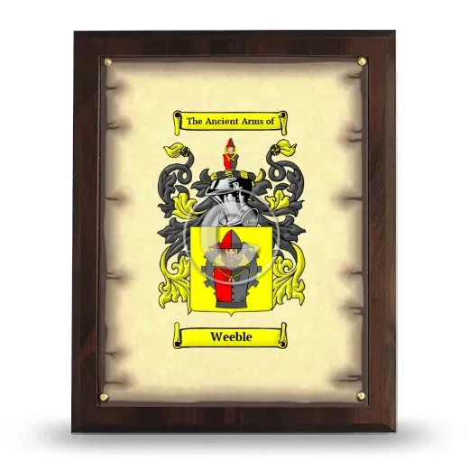 Weeble Coat of Arms Plaque