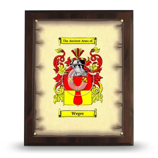 Weger Coat of Arms Plaque