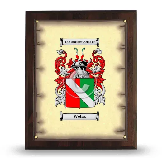 Wehrs Coat of Arms Plaque
