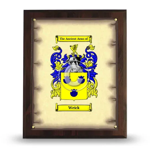 Weick Coat of Arms Plaque