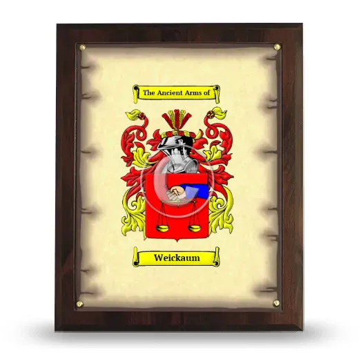 Weickaum Coat of Arms Plaque