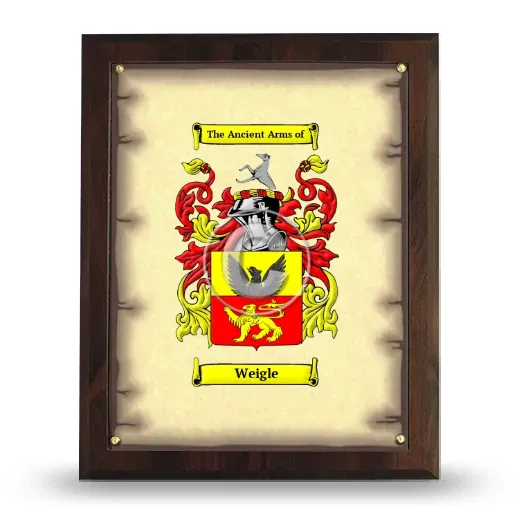Weigle Coat of Arms Plaque