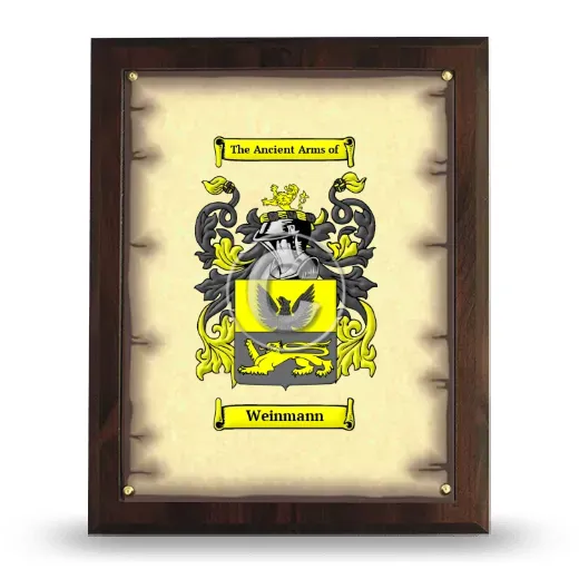 Weinmann Coat of Arms Plaque