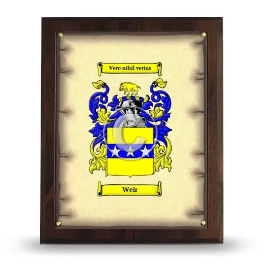 Weir Coat of Arms Plaque