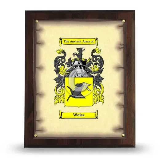 Weiss Coat of Arms Plaque