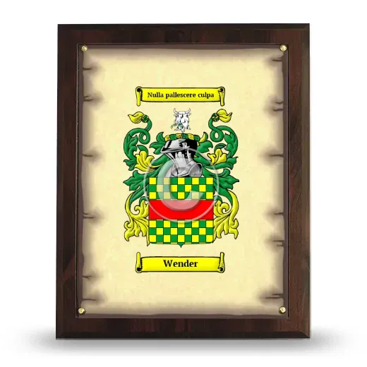 Wender Coat of Arms Plaque