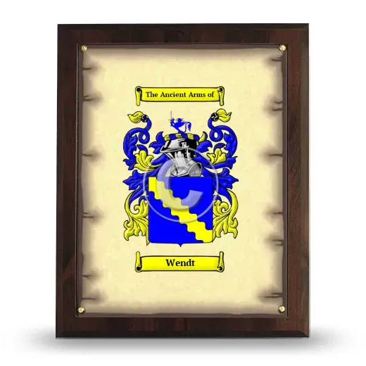 Wendt Coat of Arms Plaque