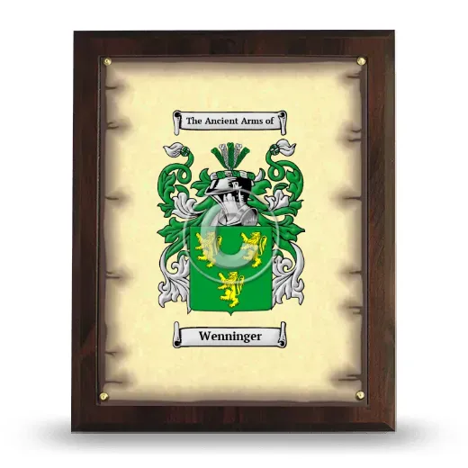 Wenninger Coat of Arms Plaque