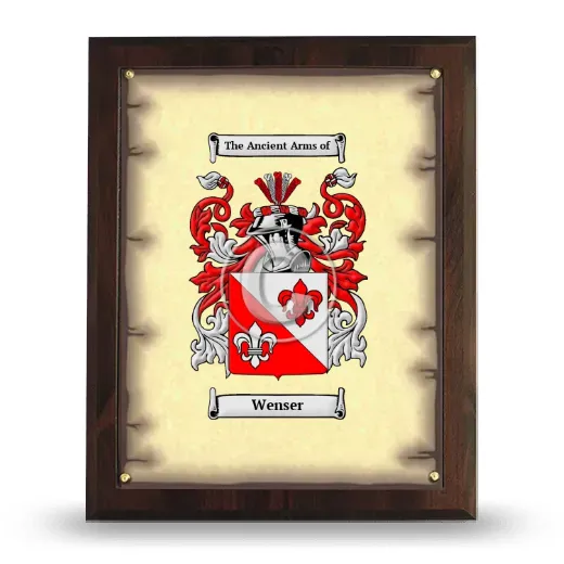 Wenser Coat of Arms Plaque