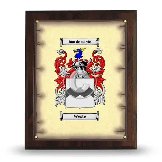 Weste Coat of Arms Plaque