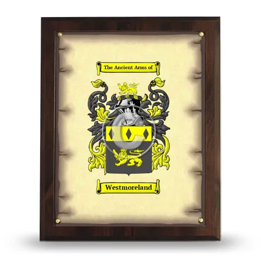 Westmoreland Coat of Arms Plaque
