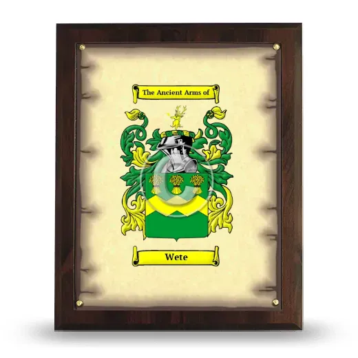Wete Coat of Arms Plaque