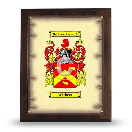 Wethers Coat of Arms Plaque