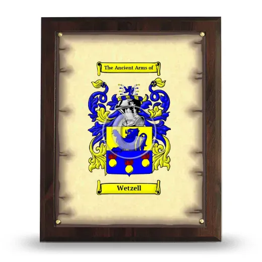 Wetzell Coat of Arms Plaque