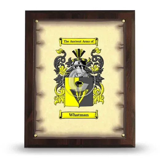 Whatman Coat of Arms Plaque