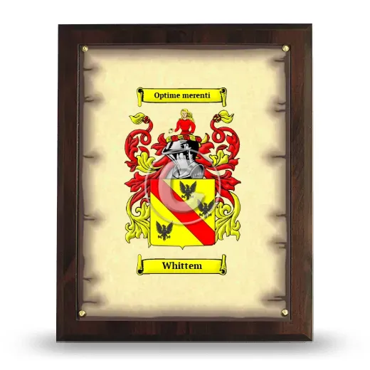 Whittem Coat of Arms Plaque