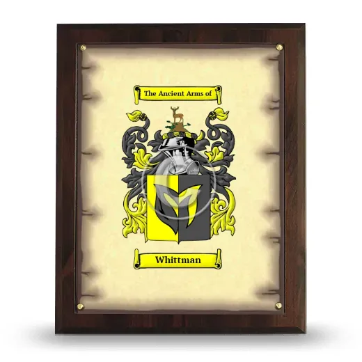 Whittman Coat of Arms Plaque