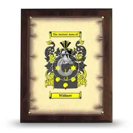 Widmer Coat of Arms Plaque