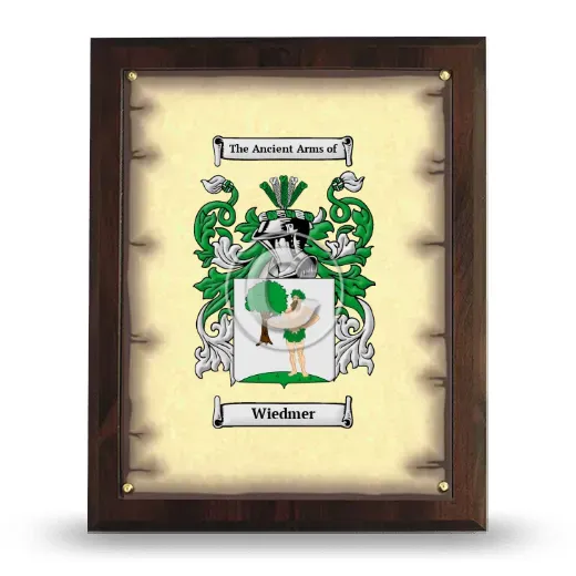 Wiedmer Coat of Arms Plaque