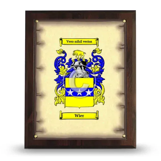 Wier Coat of Arms Plaque