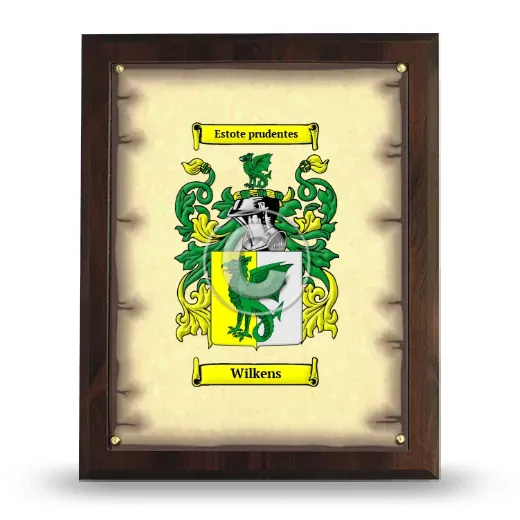 Wilkens Coat of Arms Plaque