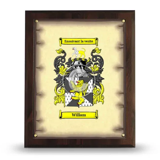 Willam Coat of Arms Plaque