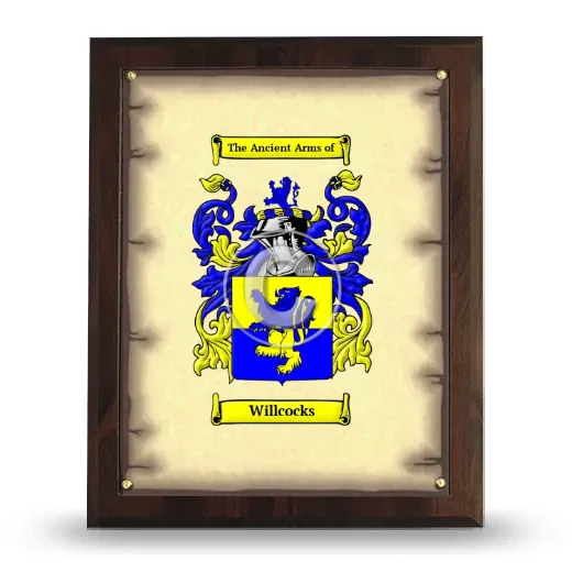Willcocks Coat of Arms Plaque