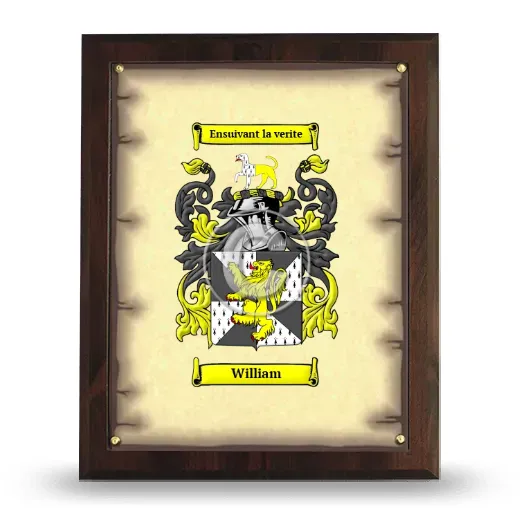 William Coat of Arms Plaque