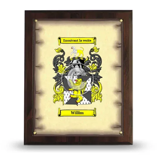 Willim Coat of Arms Plaque