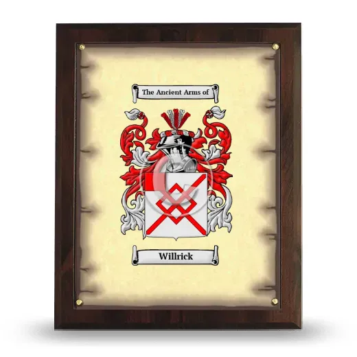 Willrick Coat of Arms Plaque