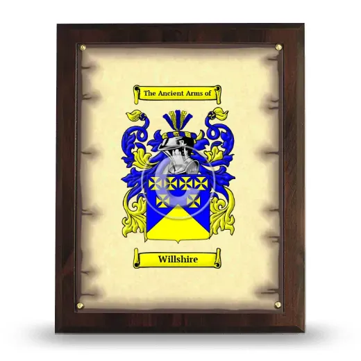Willshire Coat of Arms Plaque