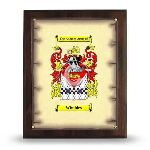 Wimbles Coat of Arms Plaque
