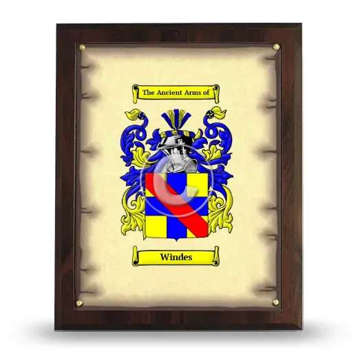 Windes Coat of Arms Plaque