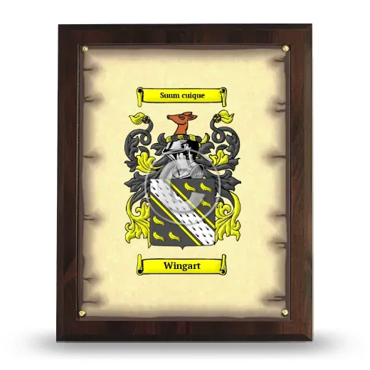 Wingart Coat of Arms Plaque
