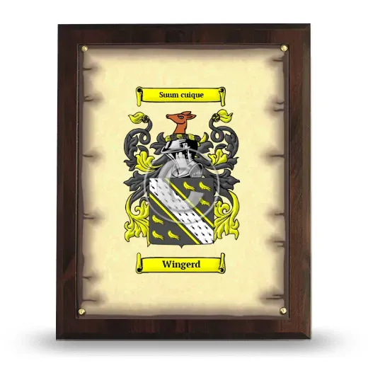 Wingerd Coat of Arms Plaque