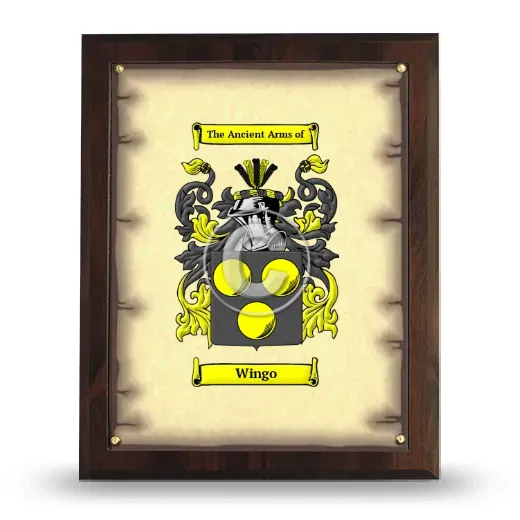 Wingo Coat of Arms Plaque