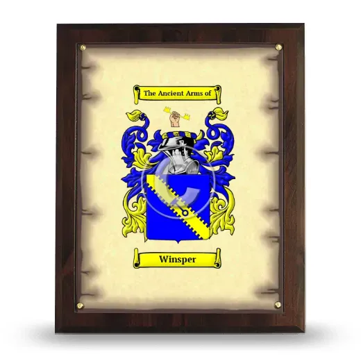 Winsper Coat of Arms Plaque