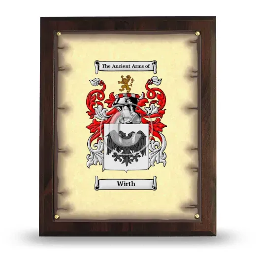 Wirth Coat of Arms Plaque