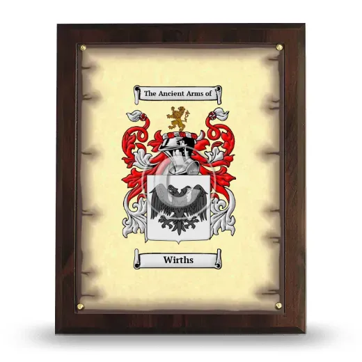 Wirths Coat of Arms Plaque