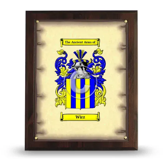 Wirz Coat of Arms Plaque